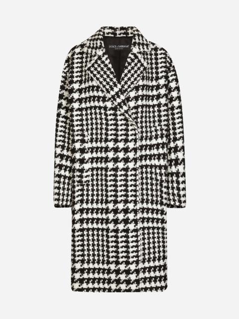 Oversize houndstooth coat