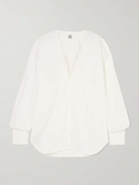 TOTEME Oversized organic cotton-poplin shirt White