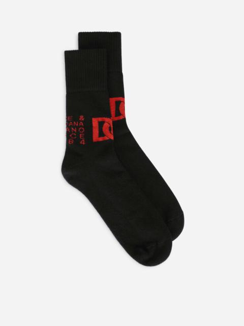 Dolce & Gabbana Stretch cotton socks with jacquard DG logo