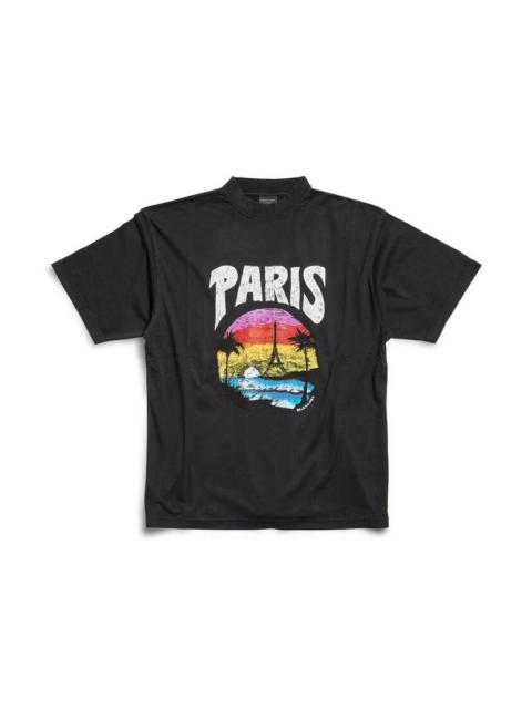 BALENCIAGA Paris Tropical T-shirt Medium Fit in Black