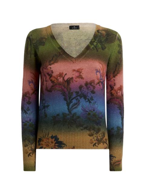 Etro Printed Wool Top multi