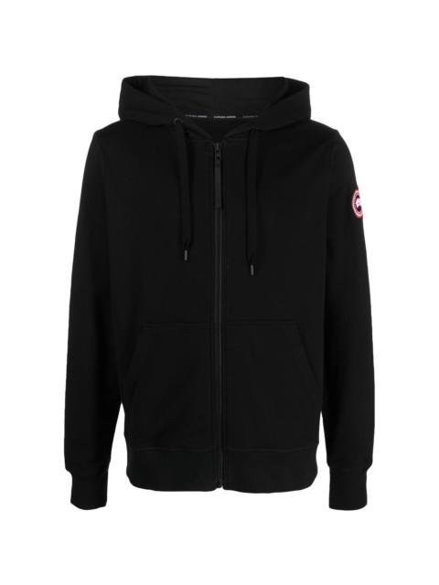 zip-up hooded jacket