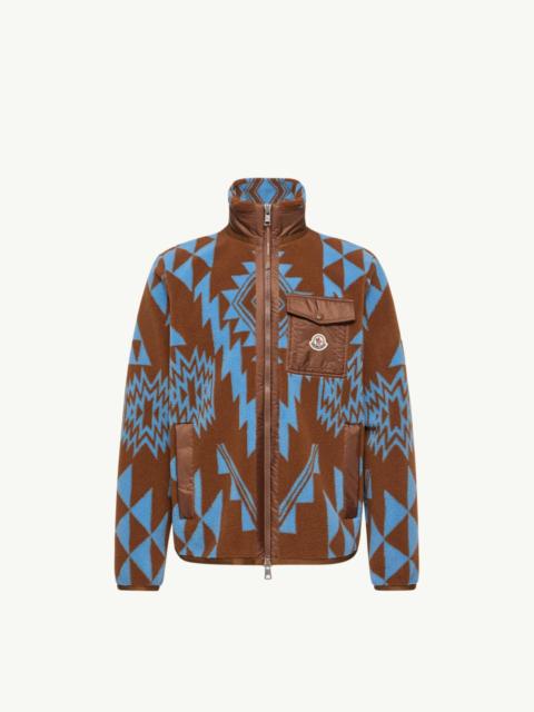 Moncler Geometric Teddy Zip-Up Hoodie