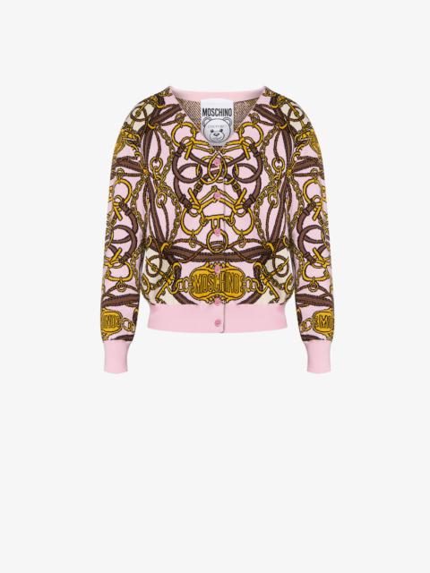 Moschino MILITARY TEDDY SCARF COTTON CARDIGAN