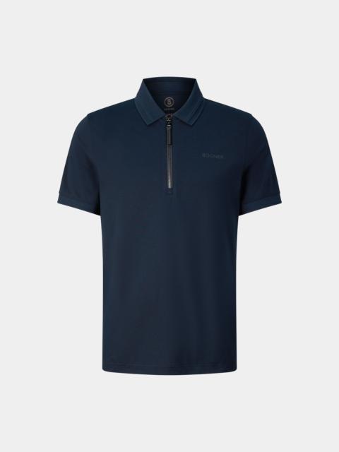 BOGNER Timo piqué polo shirt in Navy blue