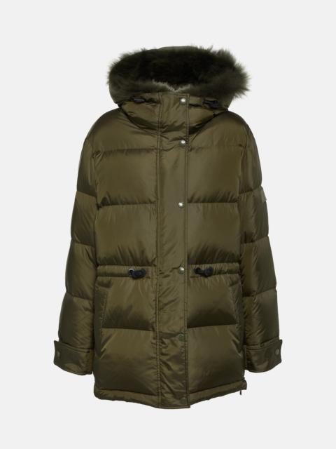 Shearling-trimmed padded coat