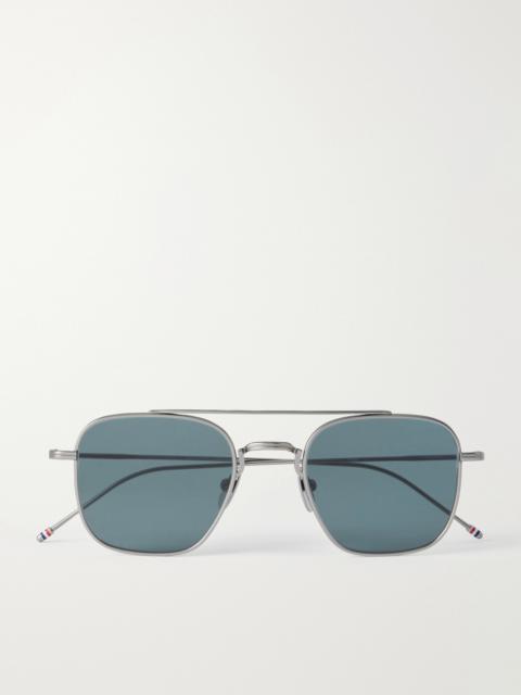 Thom Browne Aviator-Style Silver-Toned Sunglasses