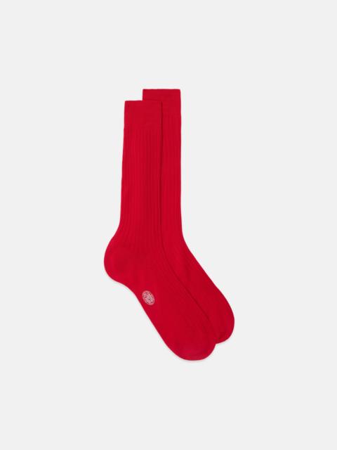 J. PRESS MADE-IN-ITALY RED COTTON MID-CALF SOCKS