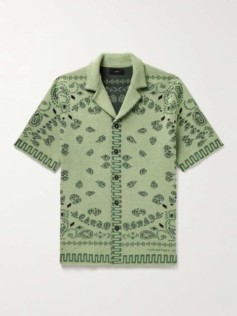 Alanui Camp-Collar Bandana-Jacquard Cotton-Piqué Shirt