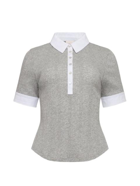 Cinq à Sept Jaden ribbed-knit polo top