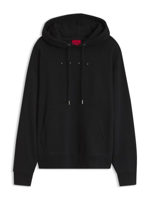 HUGO OVERSIZED-FIT HOODIE WITH FRONT AND BACK LOGO PRINTS