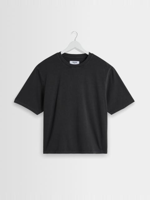 Wax London Mark - Washed Black Compact Cotton T-Shirt