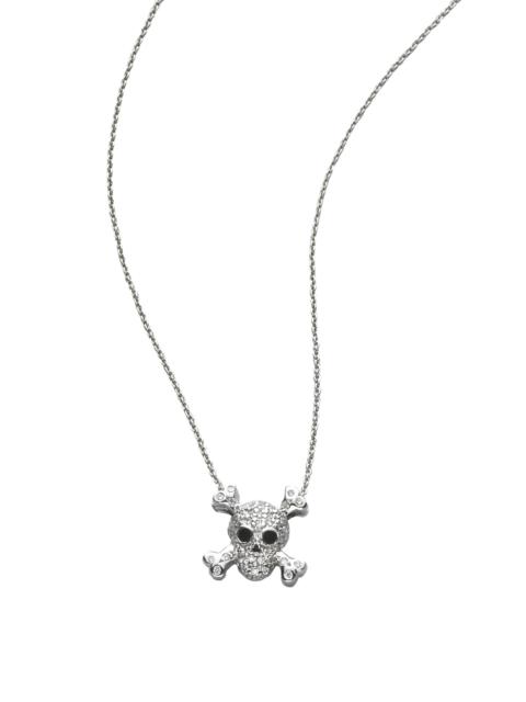 ROBERTO COIN Women's Tiny Treasures Diamond & 18K White Gold Skull Pendant Necklace - White Gold