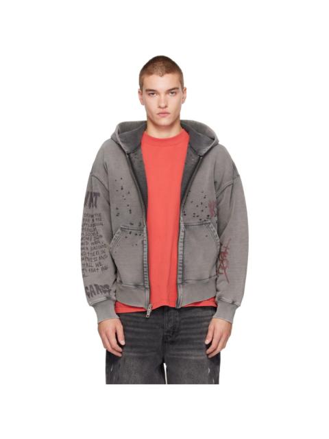 Ksubi Gray Skool Halen Zip Hoodie