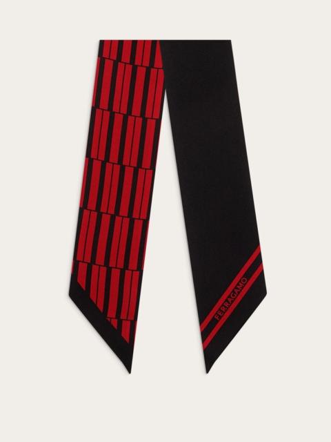 FERRAGAMO PIANO PRINT SILK BANDEAU