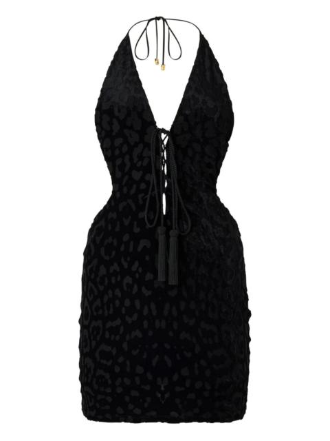 Roberto Cavalli jaguar skin pattern mini dress