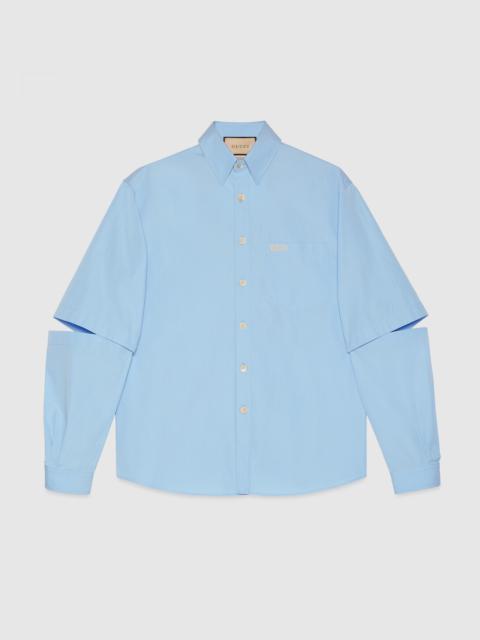 GUCCI Cotton poplin shirt with embroidery
