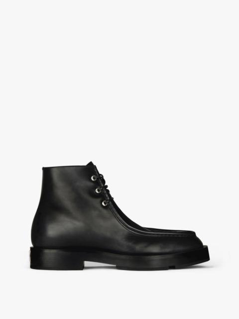 Givenchy SQUARED LACE-UP ANKLE BOOTS IN BOX LEATHER