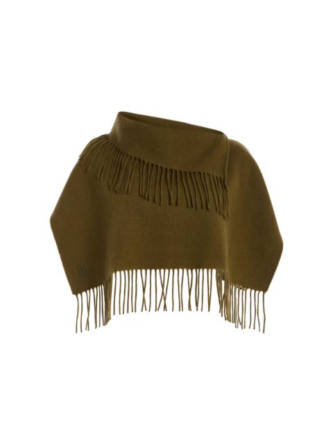 BY MALENE BIRGER Turtla Fringed Scarf olive