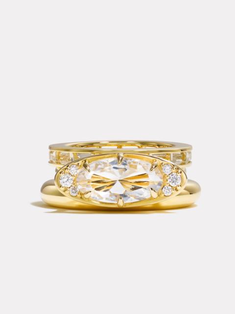 By Pariah Stack_Ellipse Prism Ring Stack | White Topaz