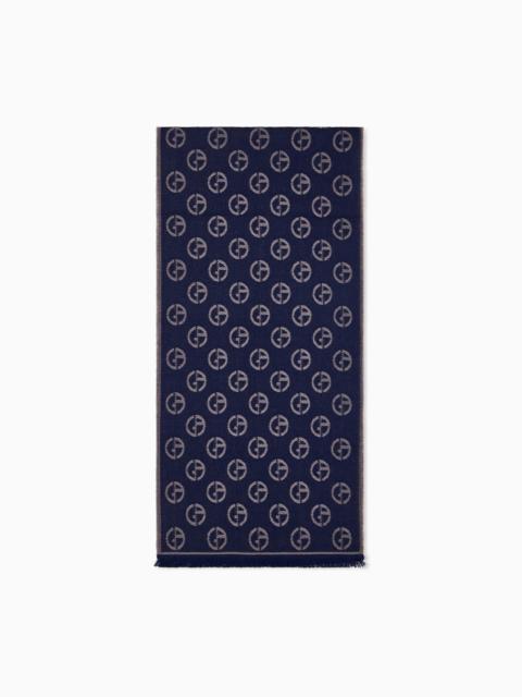 GIORGIO ARMANI STOLE IN VIRGIN WOOL WITH LOGO