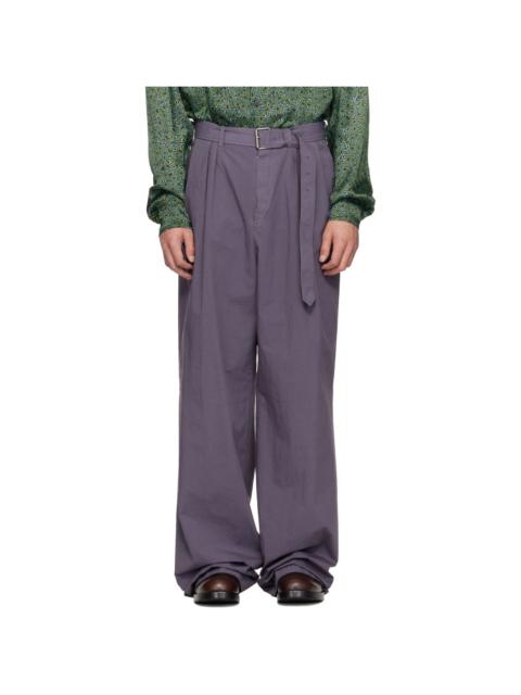 Dries Van Noten Purple Poplin Trousers
