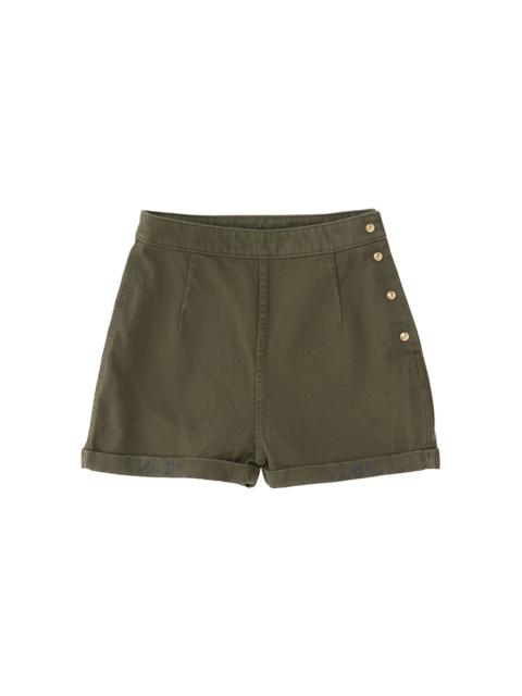 visvim PRISCILLA SHORTS DMGD CHINO W OLIVE