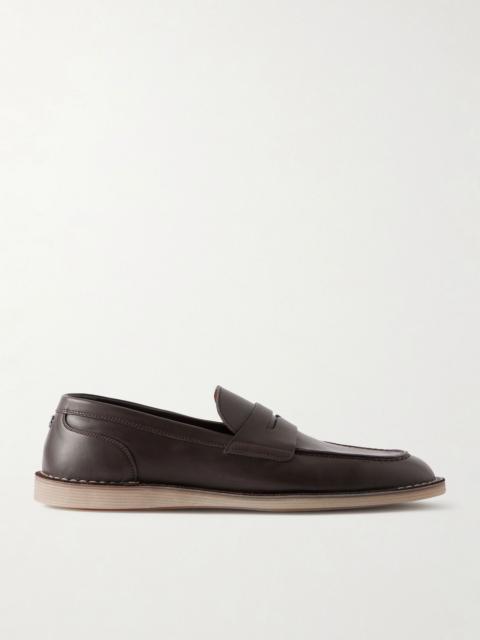 Dolce & Gabbana Leather Penny Loafers Brown