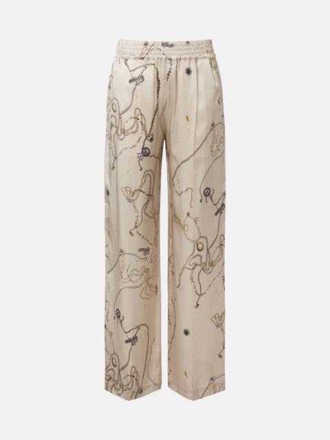 Victoria Beckham Printed silk satin pajama pants