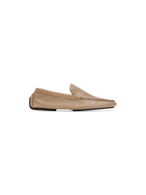 The Row Taupe Lucca Loafers