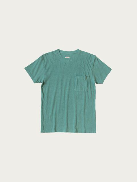 Kapital Gauze Jersey Crew Pocket T - Turquoise