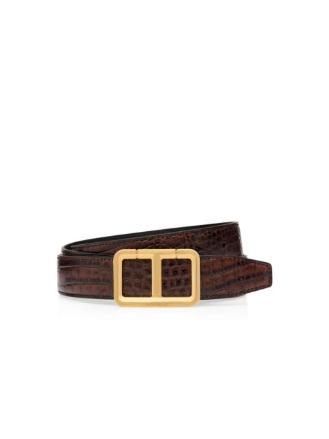 TOM FORD PRINTED ALLIGATOR SCORED T BELT