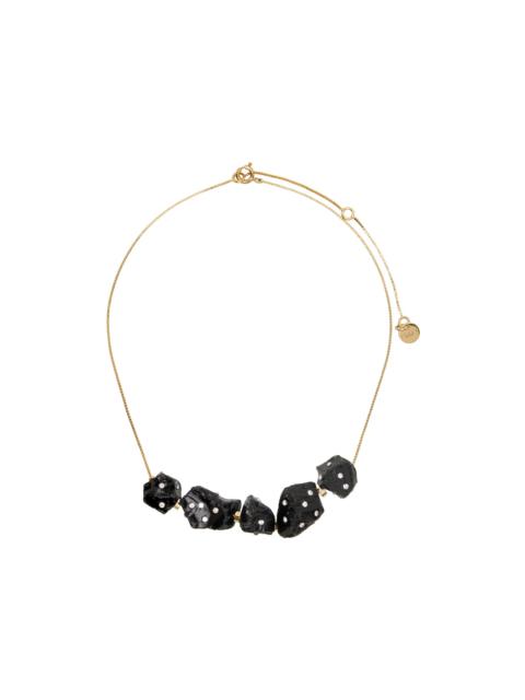 Gold & Black Pietra Dura Necklace