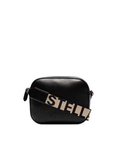 black logo strap mini camera bag