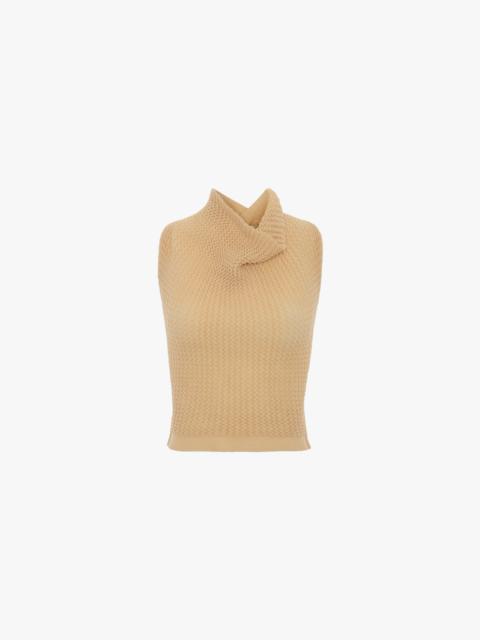 Victoria Beckham Draped Sleeveless Top In Sandstone