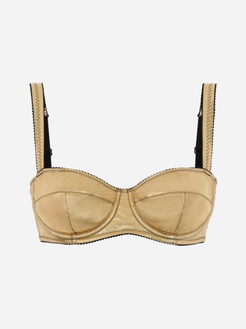 Dolce & Gabbana Foiled jersey balconette bra