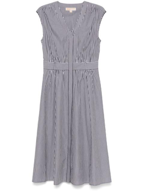MICHAEL KORS striped midi dress