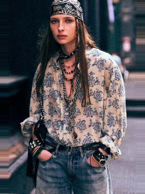 R13 PLEATED FRONT SHIRT
