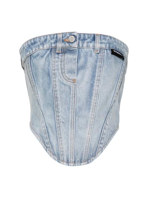 VETEMENTS button-up denim corset top