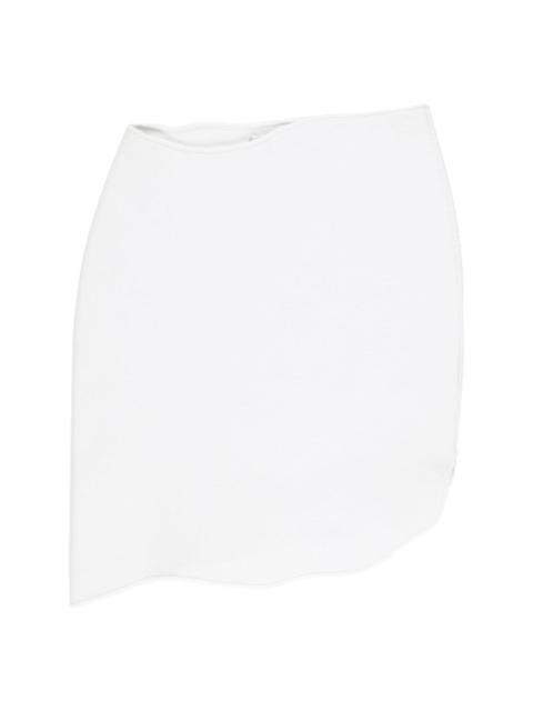 high-waisted asymmetric miniskirt
