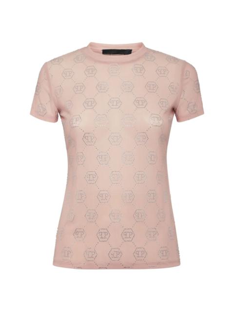 PHILIPP PLEIN Pure Monogram Strass 티셔츠
