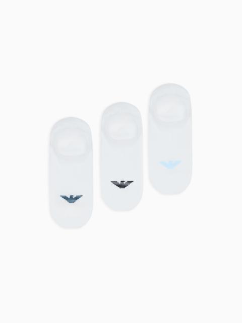 EMPORIO ARMANI THREE-PACK OF EAGLE LOGO TRAINER SOCKS