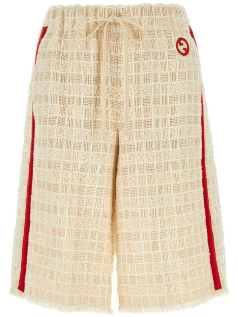 GUCCI tweed drawstring shorts