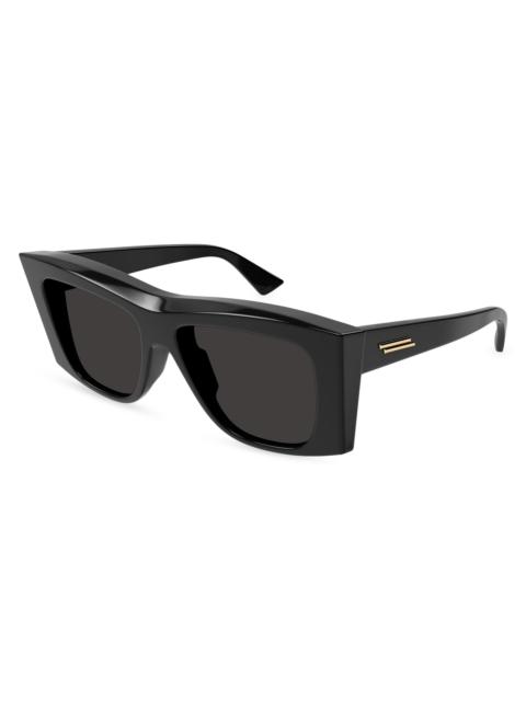 Bottega Veneta Women's Edgy 54MM Rectangular Sunglasses - Black