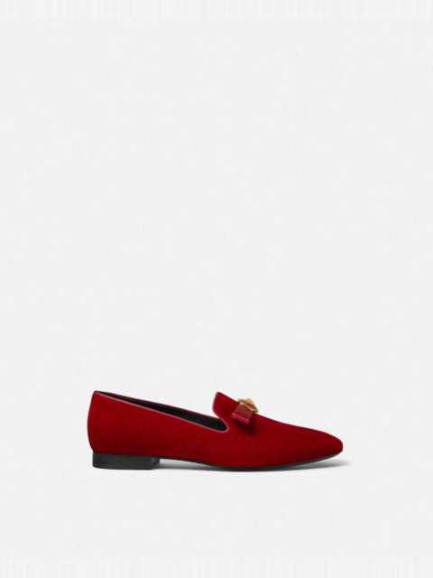 VERSACE Gianni Ribbon Velvet Slippers