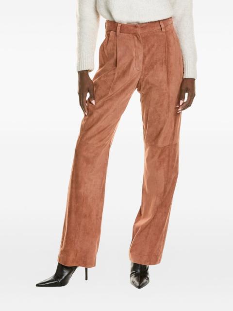 Brunello Cucinelli suede pleated trousers