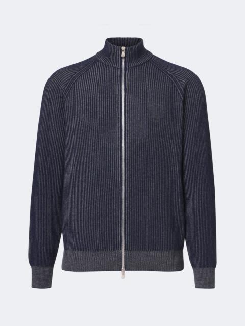 Brunello Cucinelli Ribbed-knit zip-up cashmere sweater