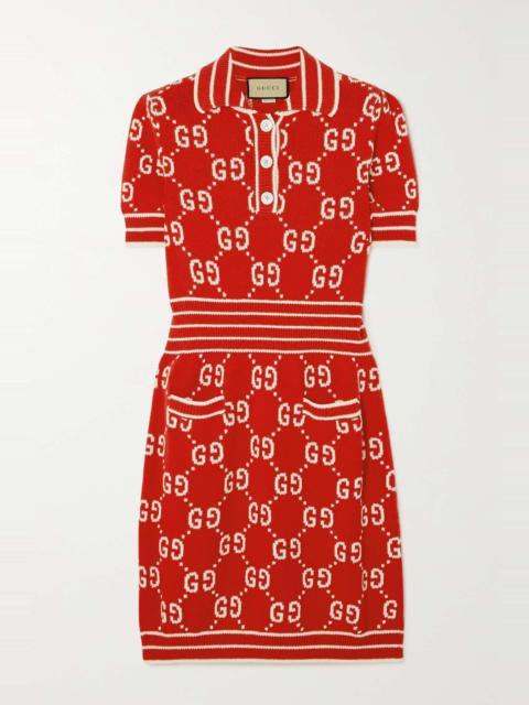 GUCCI Cotton-blend jacquard mini dress