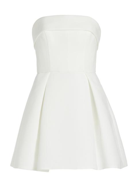 AMSALE Women's Box-Pleated Faille Minidress - Silk White