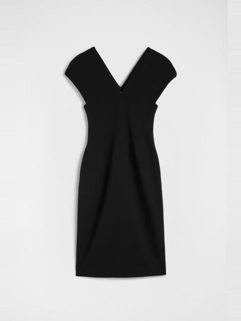 Jil Sander Wool Sablé V-Neck Dress